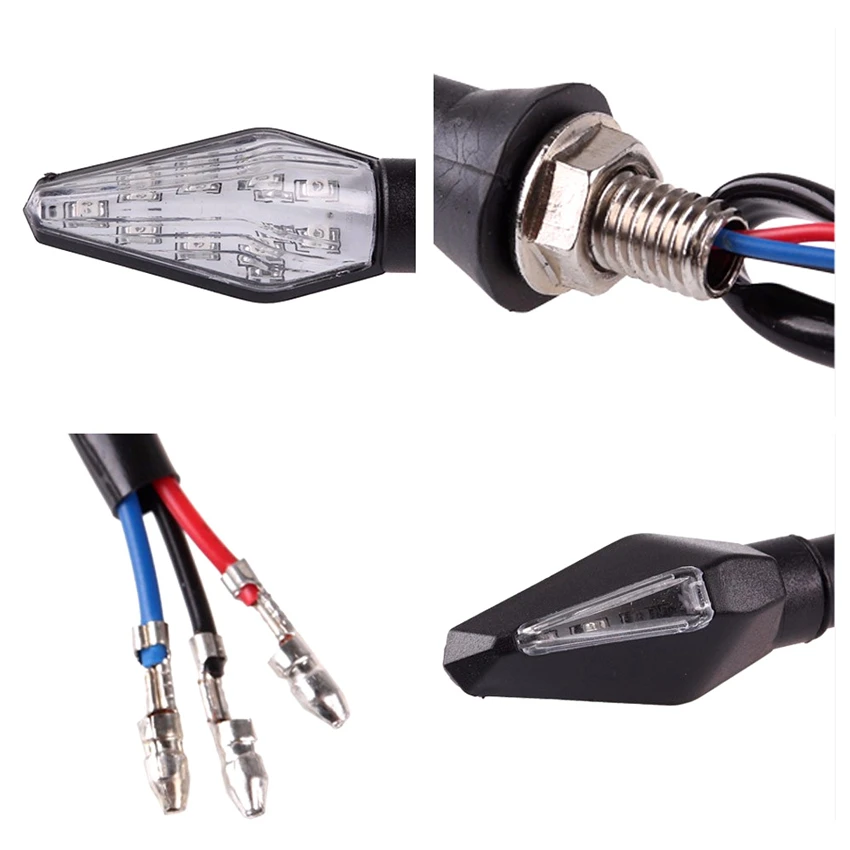 Универсальный поворотный сигнал для мотоцикла 2 шт./лот 12 В желтого и синего цвета