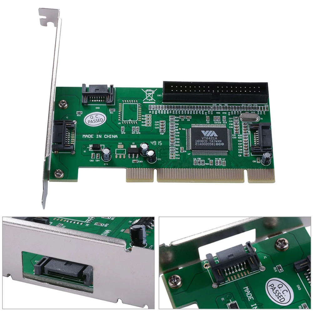 

Новый Популярный комбинированный контроллер PCI-3 порта SATA + IDE адаптер преобразователь карты VIA6421 чип HDD AC388 QJY99