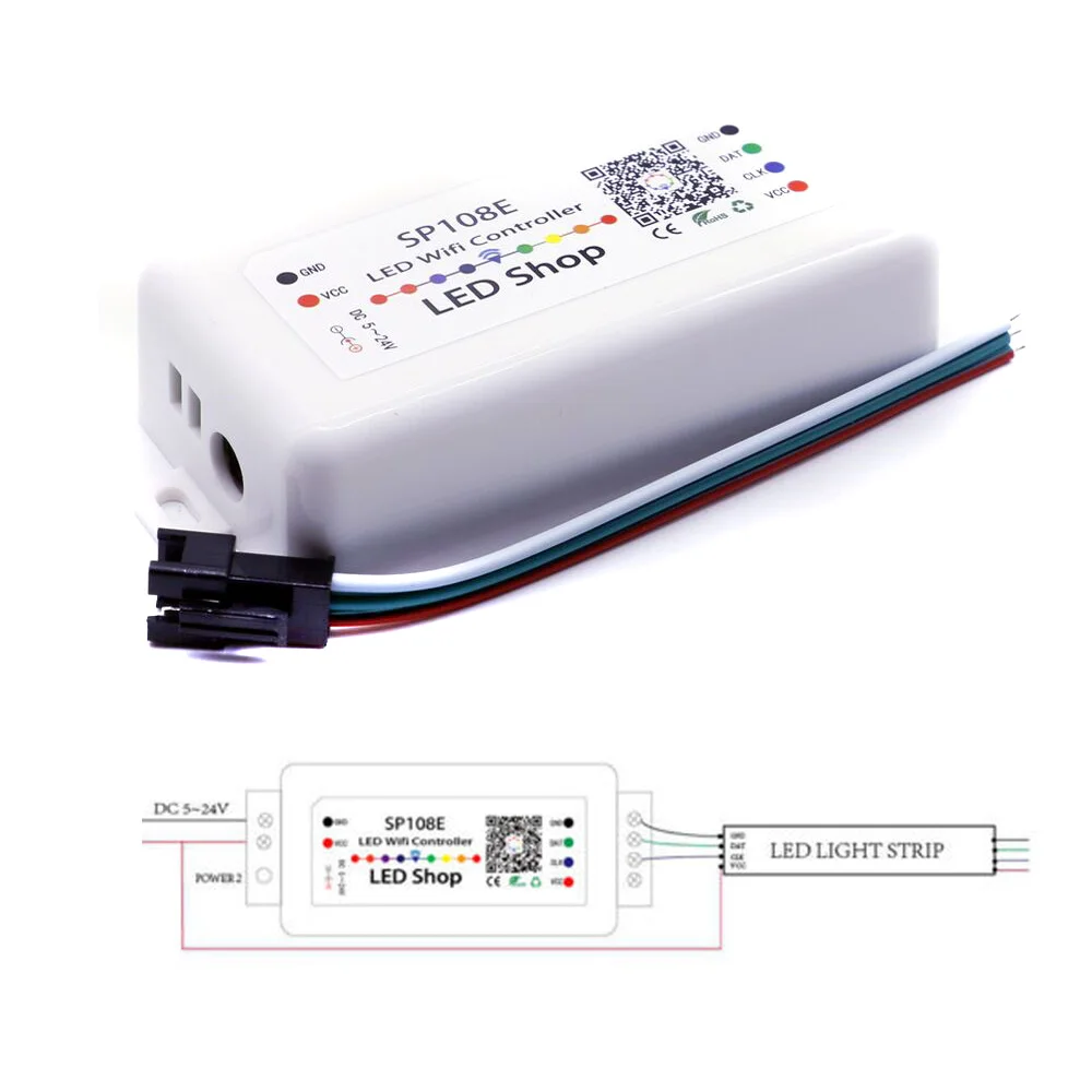 Фото SP108E WIFI WS 2811/2812B светодиодный контроллер SP107E Bluetooth музыкальный с помощью SP108E WIFI WS 2811/2812B светодиодный контроллер SP107E Bluetooth музыкальный с помощью