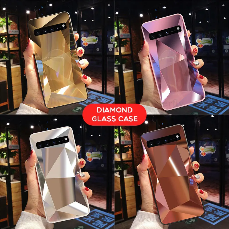 Зеркало Алмазный чехол для samsung Galaxy A50 A70 A30 A20 A10 M10 M20 M30 S10E S8 S9 S10 плюс J6 J4 Prime A8 A6 плюс A7 крышка