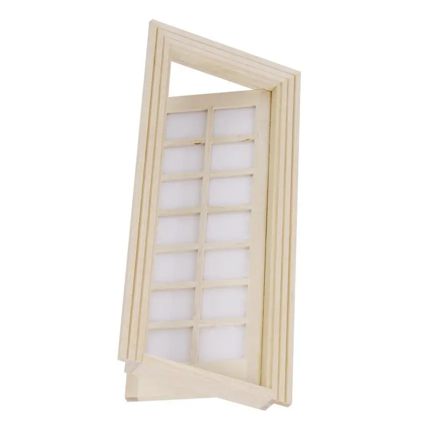 oMoToys Moden Design Dollhouse Wooden Interior Door Miniature Furniture Model Diy 14 Squares Paintable | Игрушки и хобби