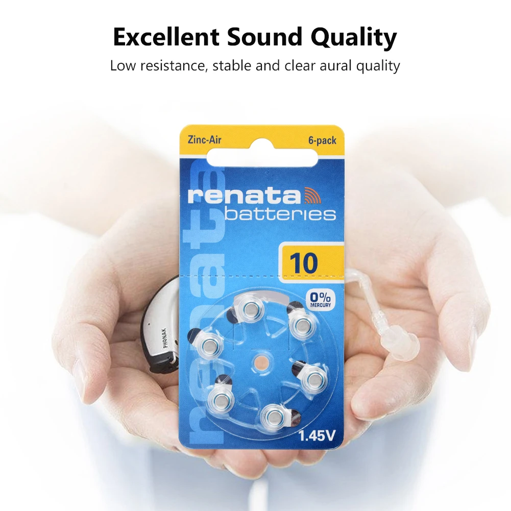Новая высококачественная батарея для монет 6 шт. Размер 10 слухового аппарата 1 45 в