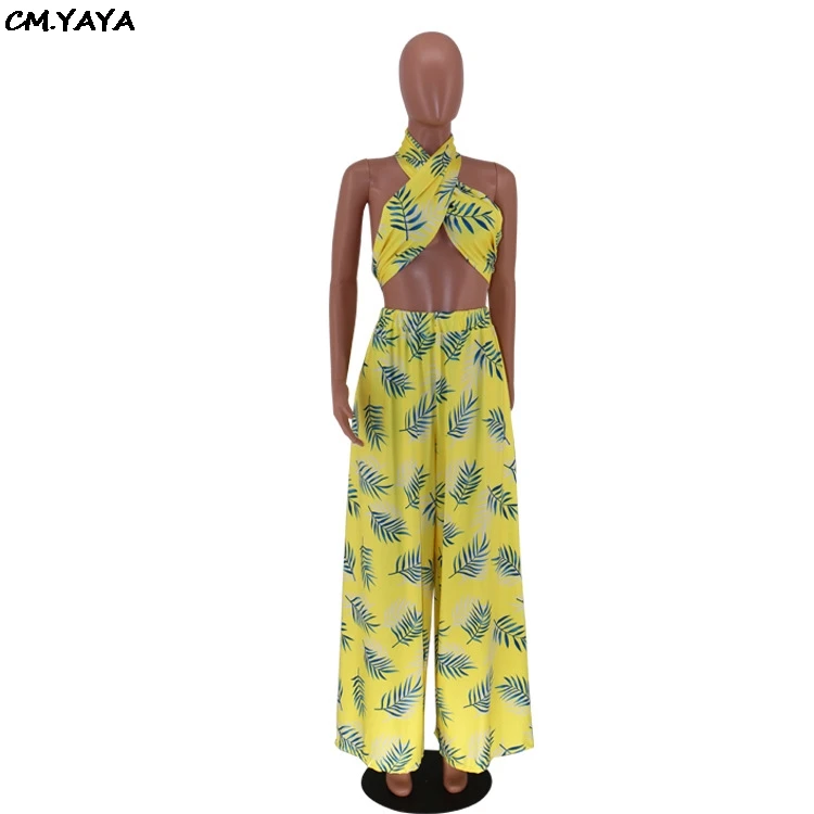 Женский укороченный топ с лямкой на шее комплект из двух предметов пляжный