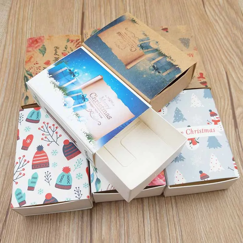 5 шт в партии мульти дизайн Веселые новогодние подарки посылка слайд-box старинный крафт Diy ручной работы спасибо конфеты/коробки для свадебных сувениров