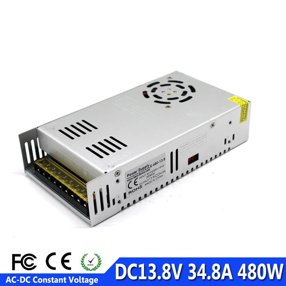 480W 13 8 V 34.8A одиночный выходной драйвер импульсного источника питания