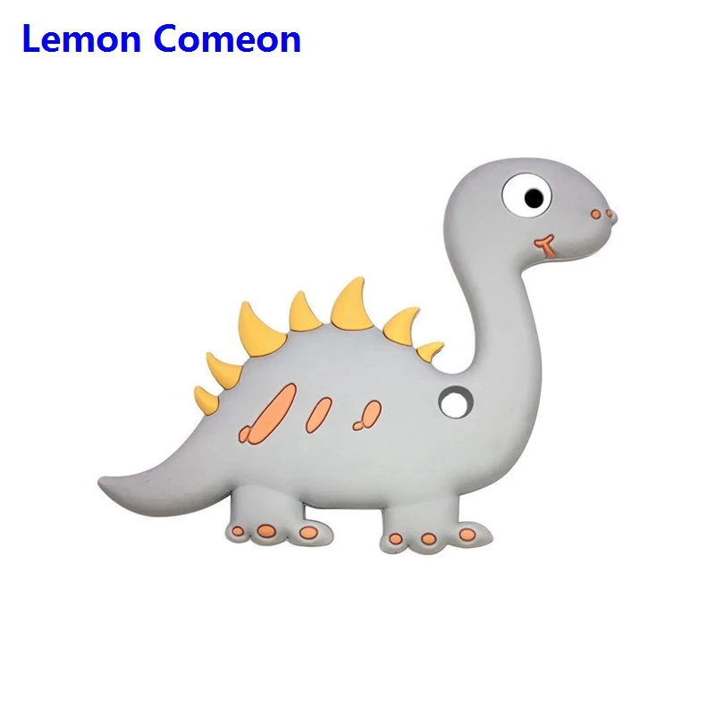 Gray Dinosaur BPA Бесплатно Силиконовый Прорезыватель для зубов коала, овца, пчела, Прорезыватель для зубов, детский прорезыватель, животное, кролик, жевательная игрушка, продукт для кормления, 1 шт., Прямая поставка - Цвет: Gray Dinosaur