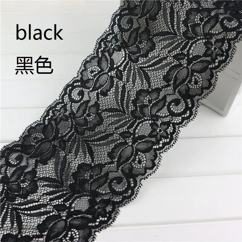 10 м/лот стрейч белье с цветочным узором обрезки кружевной ткани 14 5 см черная