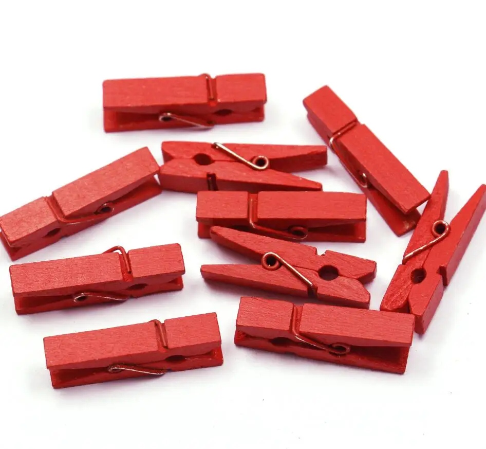 100pcs Colorful Wood Wooden Clothespins Clothes Pegs Pins For Home Office Wedding Party Baby Showers Decoration | Дом и сад