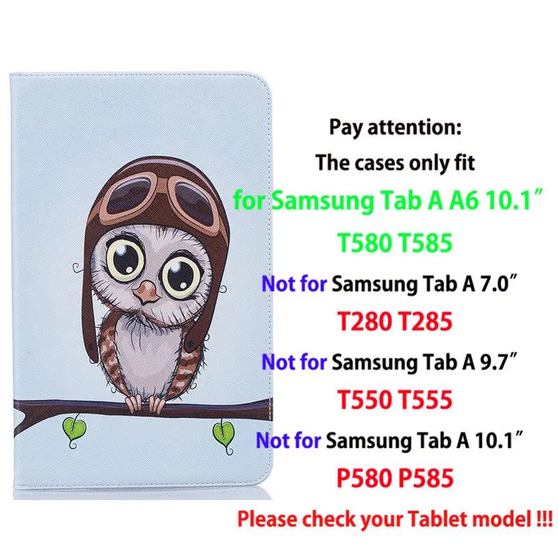 Модный чехол с рисунком для samsung Galaxy Tab A, A6, 10,1,, T580, T585, T580N, чехол, подставка для планшета, кожаный чехол+ стилус+ пленка - Цвет: L014