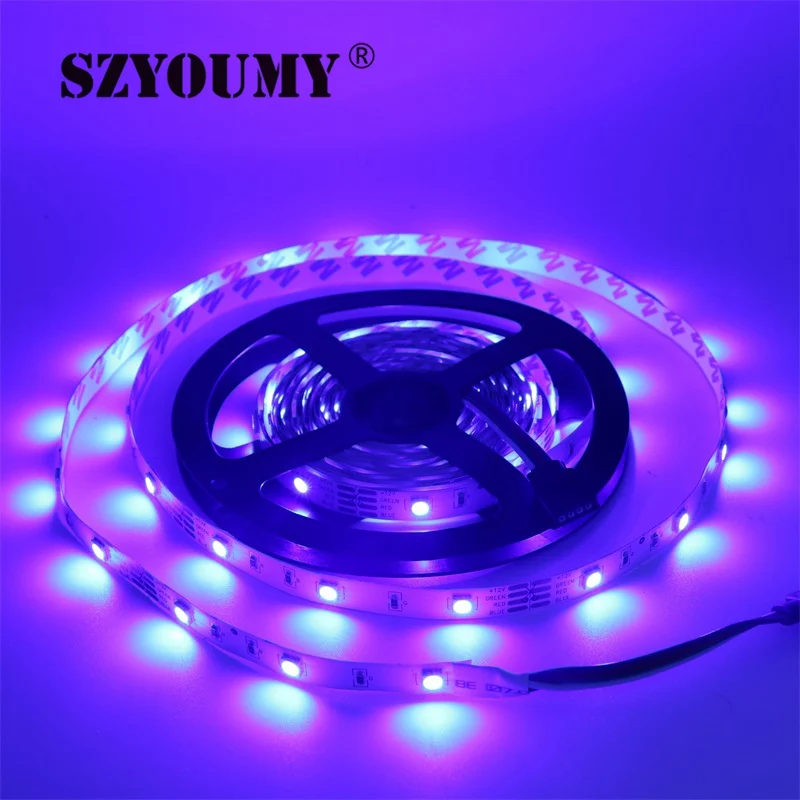 SZYOUMY RGB светодиодный светильник 5050 5 м 10 м IP20 светодиодный светильник RGB светодиодный s лента светодиодный гибкий Мини ИК контроллер DC12V адаптер