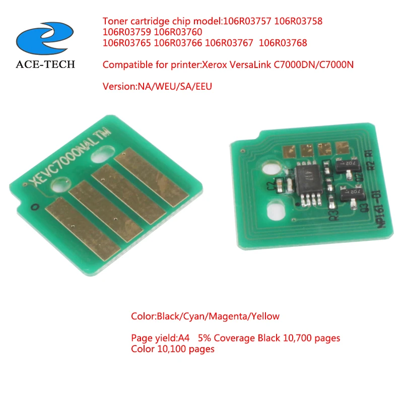 106R03757 106R03760 106R03765 106R03768 Toner Reset Cartridge Chip For Xerox VersaLink C7000DN C7000N Printer NA SA EEU WEU | Компьютеры и
