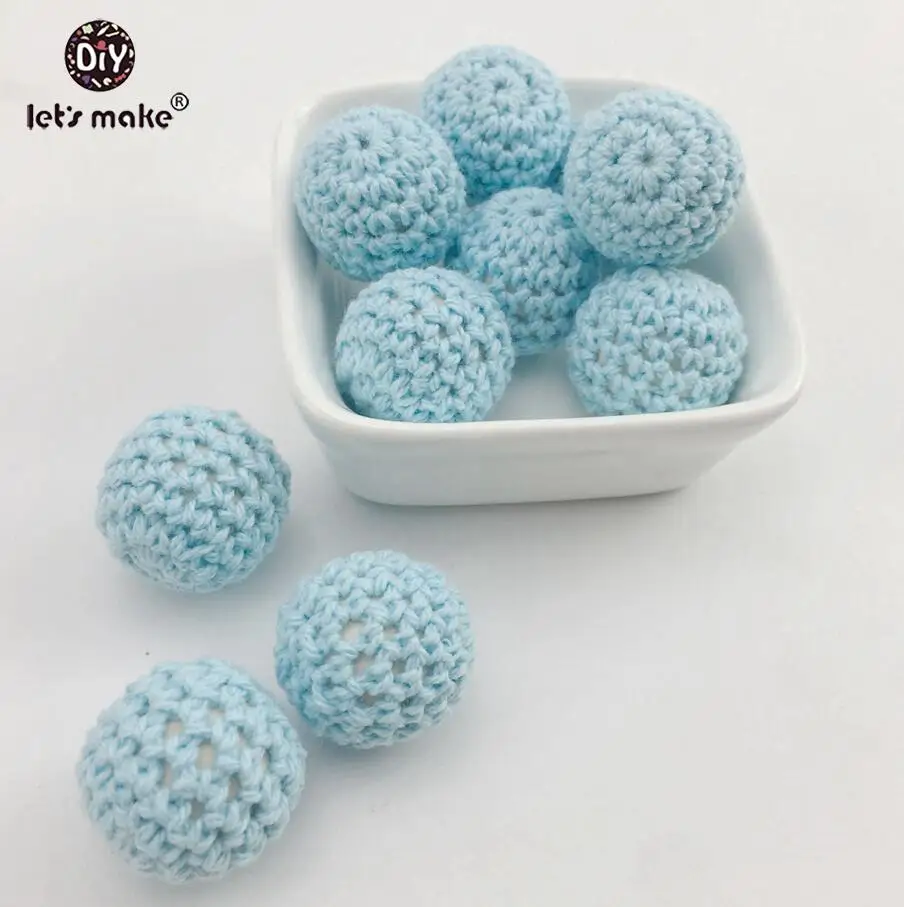 8 Let's make 16 мм бисер для вязания крючком 10 шт. Diy ожерелье для кормления аксессуары бусины пищевого качества деревянный прорезыватель BPA бесплатно детский Прорезыватель - Цвет: 8
