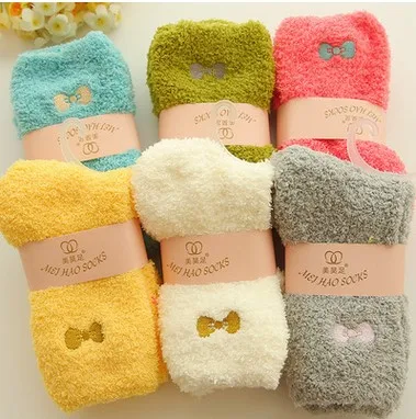 12 пар/лот новые зимние женские носки из кораллового флиса толстые теплые