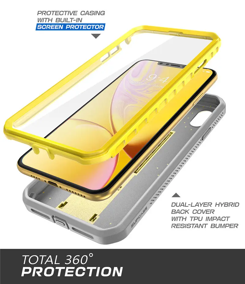 Цветной чехол для iPhone XR 6,", Чехол SUP, UB Pro, прочная кобура, чехол со встроенной защитой экрана и подставкой