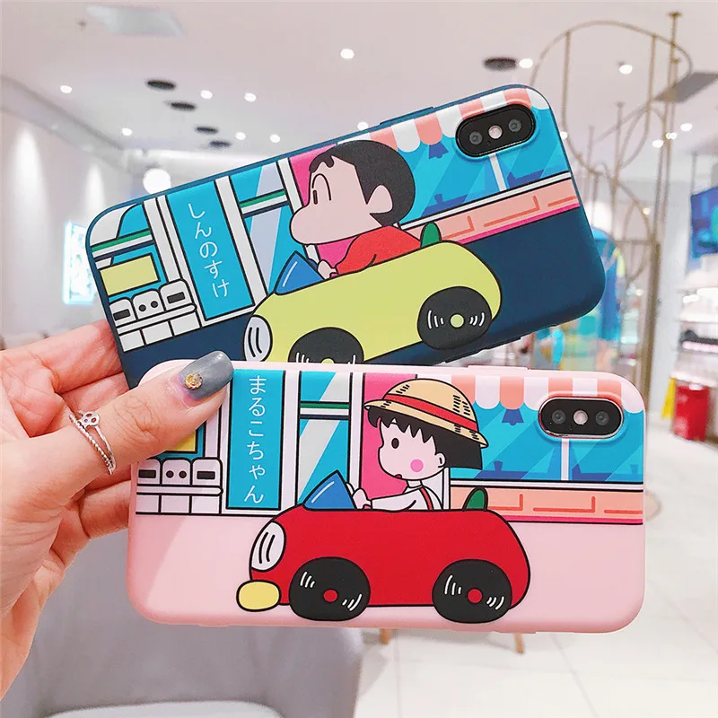 Для iphone 6 6s 7 8 plus X Xs Max XR чехлы для телефонов с милым мультяшным рисунком Crayon Shin-chan
