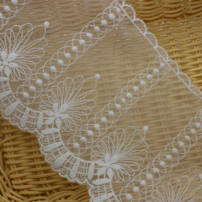 Сетчатое вышитое кружево белых отделок для платья одежды домашнего текстиля 10