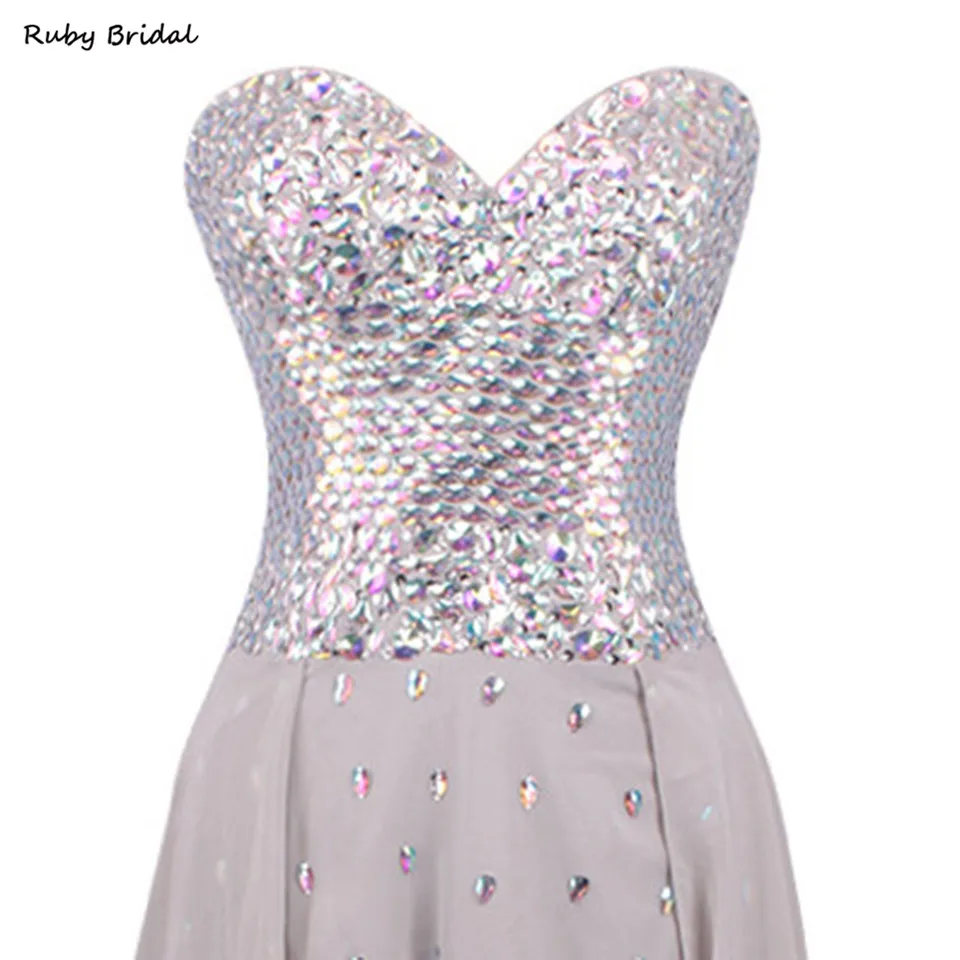 Ruby Bridal2017 Vestido De Festa ТРАПЕЦИЕВИДНОЕ платье для выпускного вечера серое шифоновое