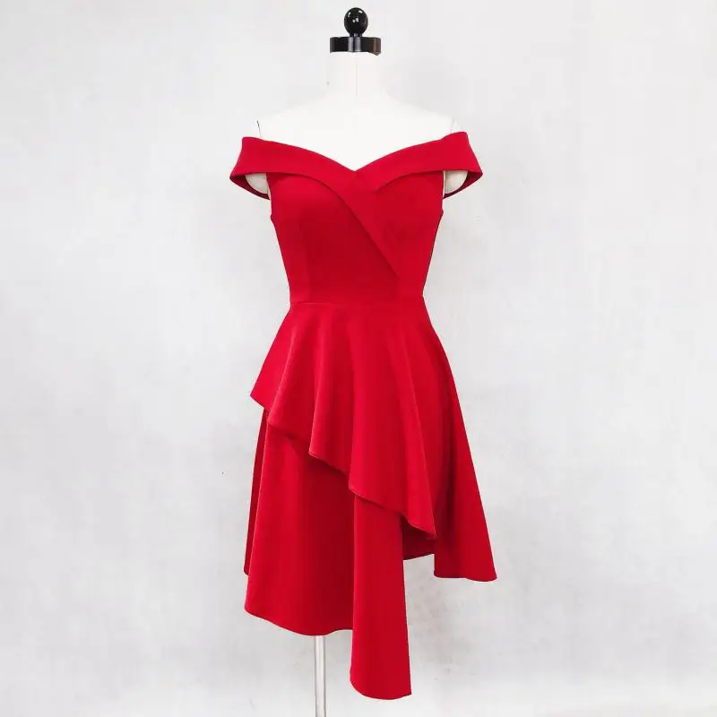 Do Dower новое классическое красное ассиметричное вечернее платье Модный