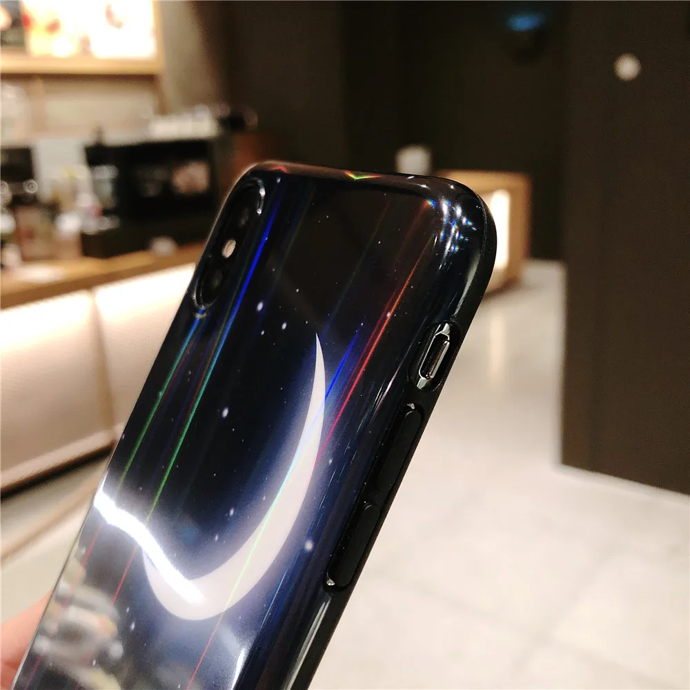 Cases for Iphone X XS MAX XR Case Luxury Aurora Moon Star Phone Covers 7 6s 6 8 Plus Soft Glossy Capa Coque |