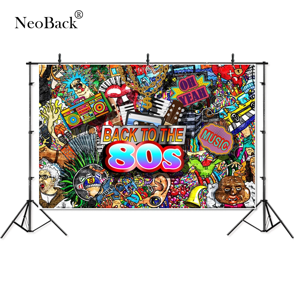 

NeoBack Vinyl Photography Backdrop Cartoon City Graffiti Funky Characters Birthday Party Children Studio Photo Backgrounds P4263