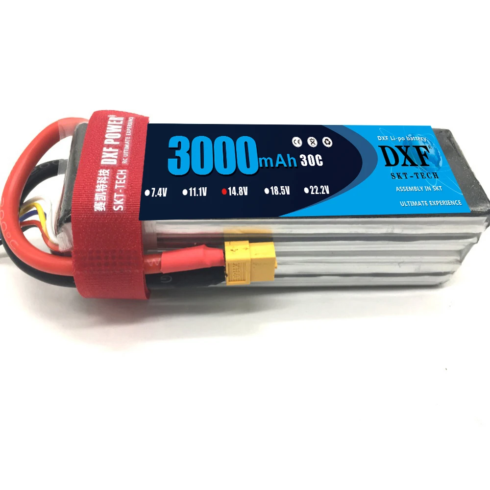 2017 DXF мощный высококачественный lipo аккумулятор 14 8 v 3000mAh 4S 30C для rc вертолета