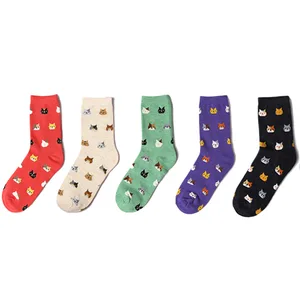 Новые милые хлопковые женские носки COCOTEKK с котом, новинка, милые крутые носки с мультяшными животными, кошками, женские модные забавные носки, женские носки
