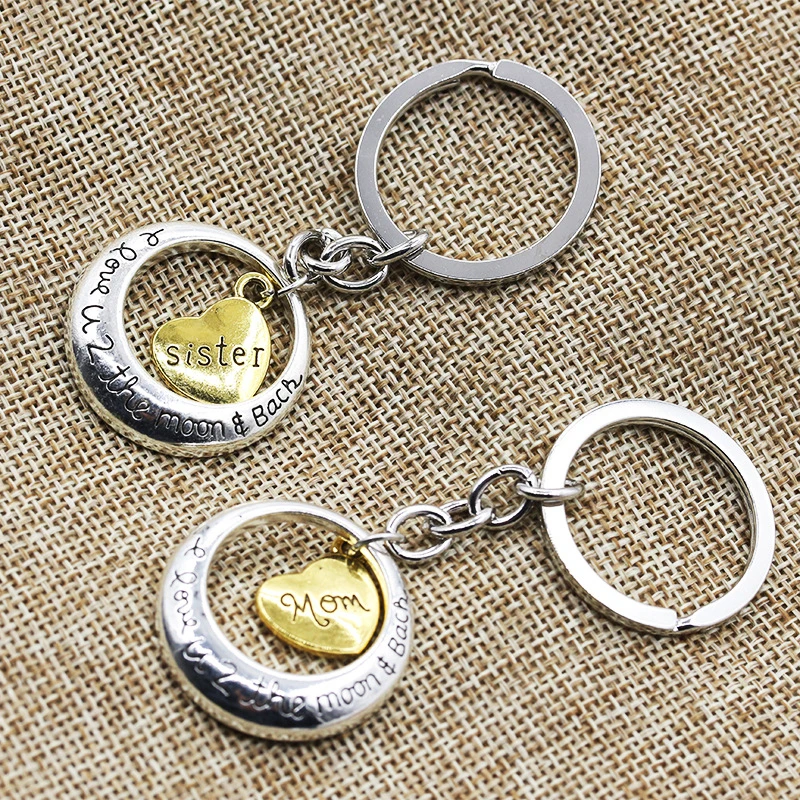 1 шт. модная семейная с буквами брелок сердечком аксессуары из сплава подарок на
