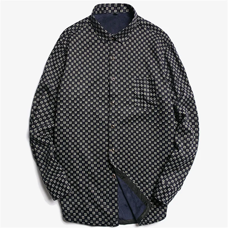 TOLVXHP 2018The new autumn spring men's shirt with thick printing long-sleeved Slim clothing casual warm zhang size | Мужская одежда