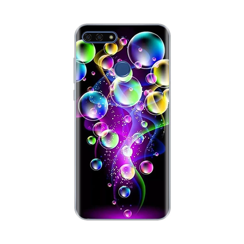 Чехол для Huawei Honor 7A pro 5 7 дюйма искусственный чехол Мягкий Силиконовый ТПУ на