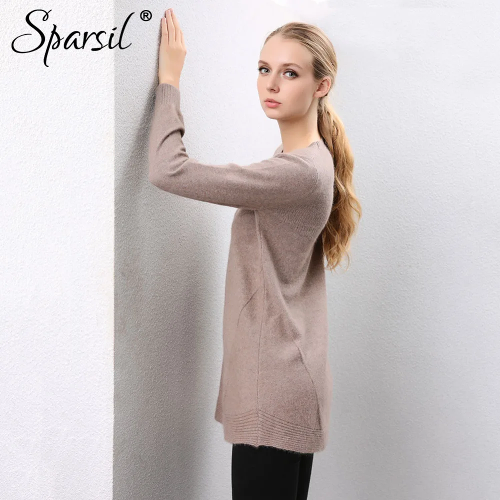 Sparsil женский новый чистый кашемир вязаный свитер шикарный с рюшами Полосатый
