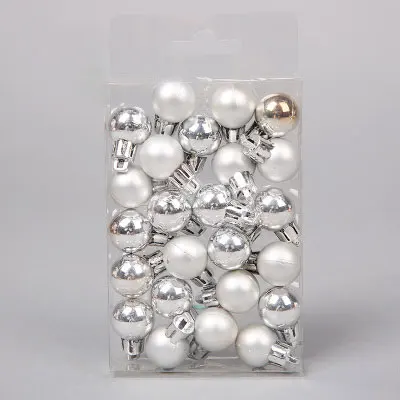 2cm Sliver Ball 24PC 2 см высокого качества красный золотой серебряный Рождественский шарик Висячие украшения дома свадебное украшение день рождения для дома - Цвет: 2cm Sliver Ball 24PC