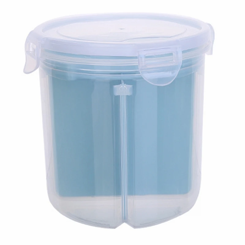 small blue FUNIQUE рис бобы Stoarge Jar с крышкой уплотнения 4 решетки Холодильник Хранения Пищи Контейнер пластиковый кухонный ящик для хранения - Цвет: small blue