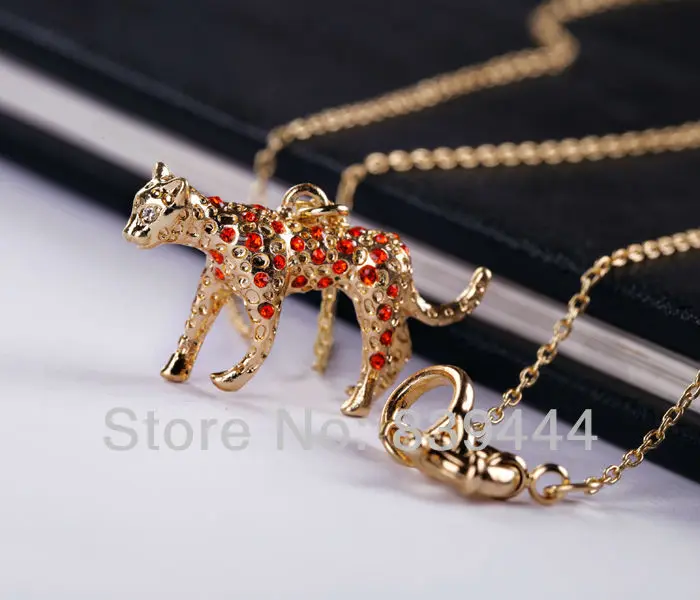 Модный идеальный золотой цвет ювелирные изделия милый Леопард с кристаллами как