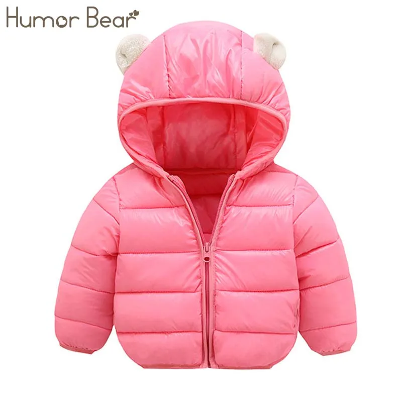Розовый Humor Bear/верхняя одежда; детская одежда с капюшоном; хлопок; теплая верхняя одежда; куртки; осенние детские куртки; детская куртка - Цвет: Розовый