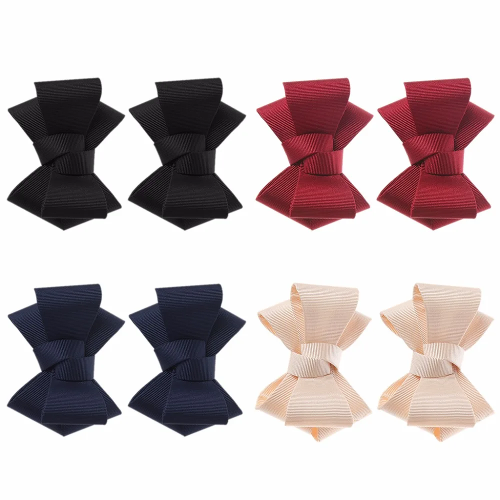 

New 2Pcs DIY Bowknot Patches Shoe Clothes Applique Decoration Accessories Embroidery Colorful Shoe Decorations