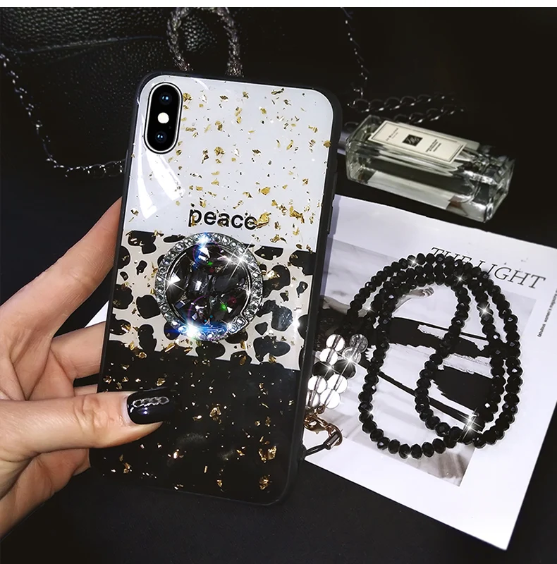Чехол Marchcover для iPhone 11 Pro XS MAX XR X 8 7 6S 6 Plus леопардовая Золотая фольга случайный блеск