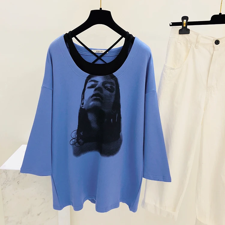 Женская толстовка из хлопка повседневная трикотажная длинная одежда с длинным