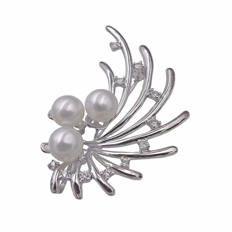 Женская Винтажная брошь из серебра 2016 пробы с натуральным пресноводным