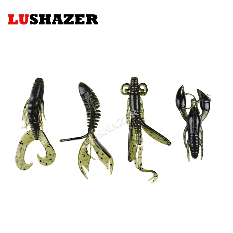 LUSHAZER 20 шт./лот мягкие приманки для рыбной ловли Мягкая приманка джиг воблер