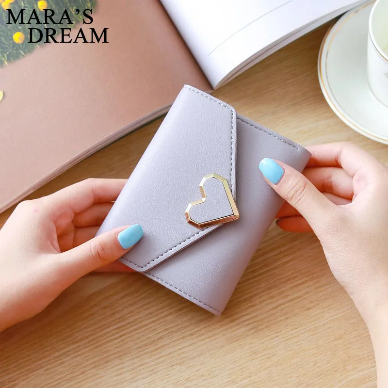 Mara's Dream короткий кошелек с сердечком для модниц, милый мини дневной клатч и маленький женский кошелек для карт, сумки для монет