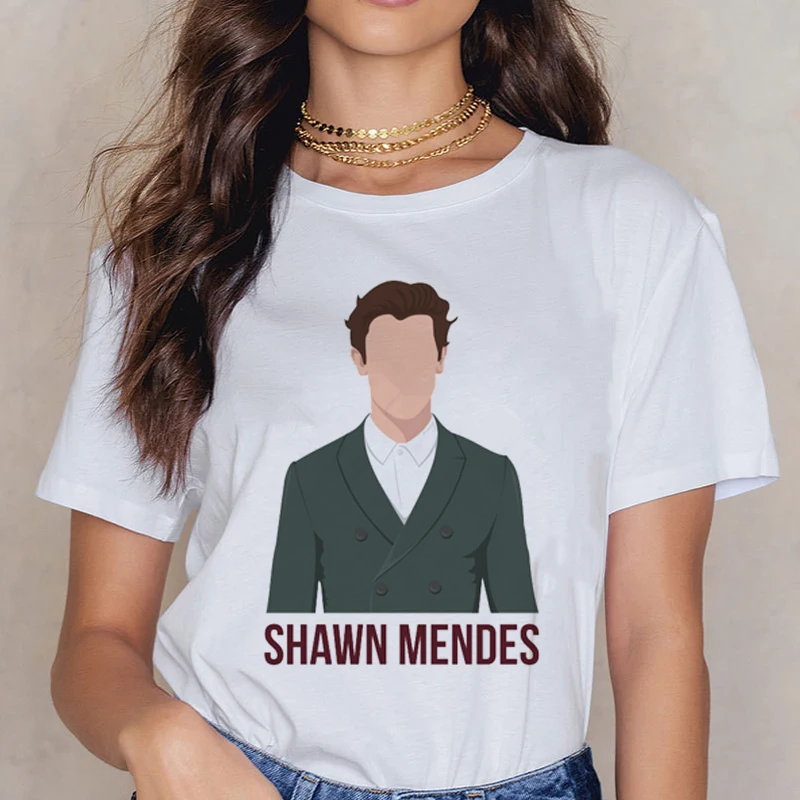 Женские футболки Shawn Mendes с забавным принтом Harajuku Ullzang модная футболка 90 х