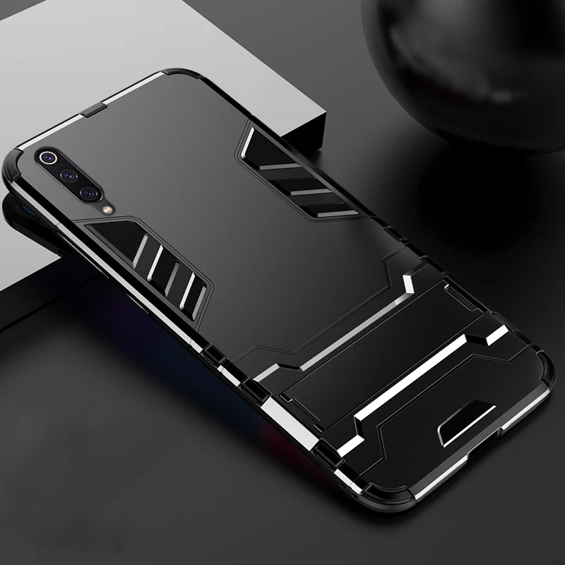 KEYSION Shockproof Phone Case For Xiaomi Mi 9 SE Armor Hard PC Soft Silicone TPU Ring Holder Back Cover Redmi Note 7 Pro | Мобильные