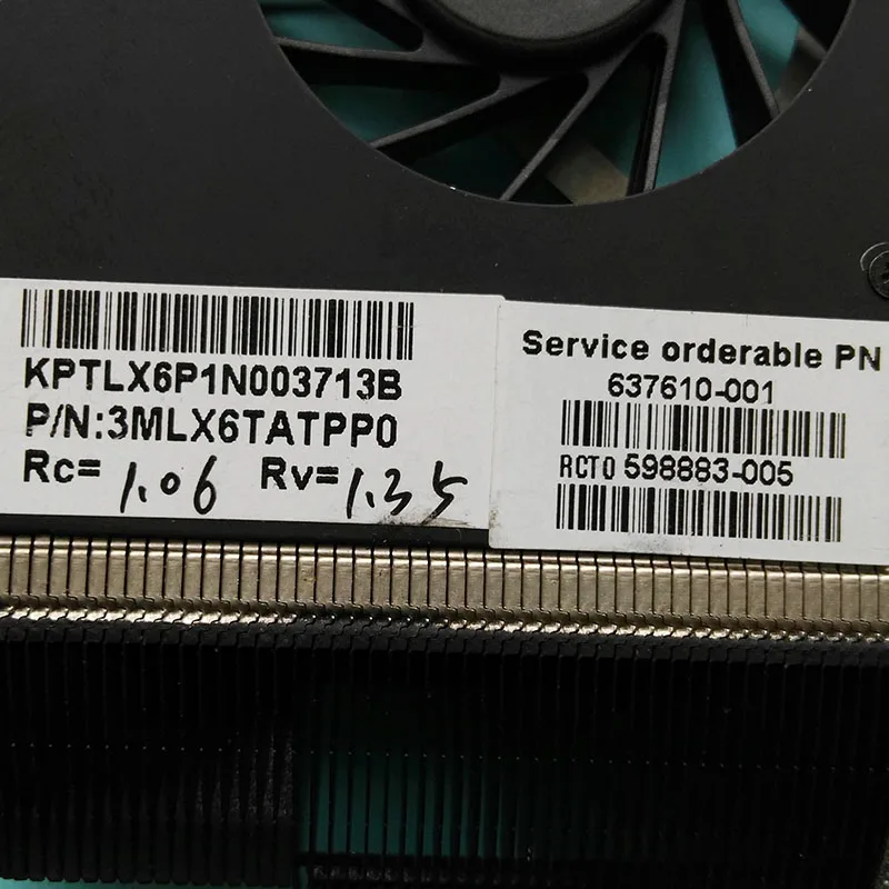 Радиатор для hp Pavilion DV6-3000 DV7-4000 Вентилятор охлаждения процессора радиатор DFB552005M30T F9V8 637610-001 698883-001