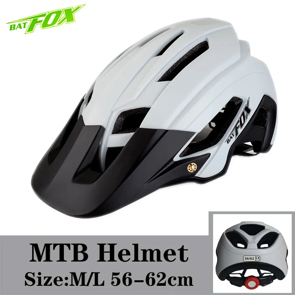 BATFOX велосипедный шлем для мужчин и женщин MTB велосипедный шлем розовый велосипедный горный шоссейный велосипедный безопасный открытый спортивный шлем с большим козырьком - Цвет: 692-White-Black