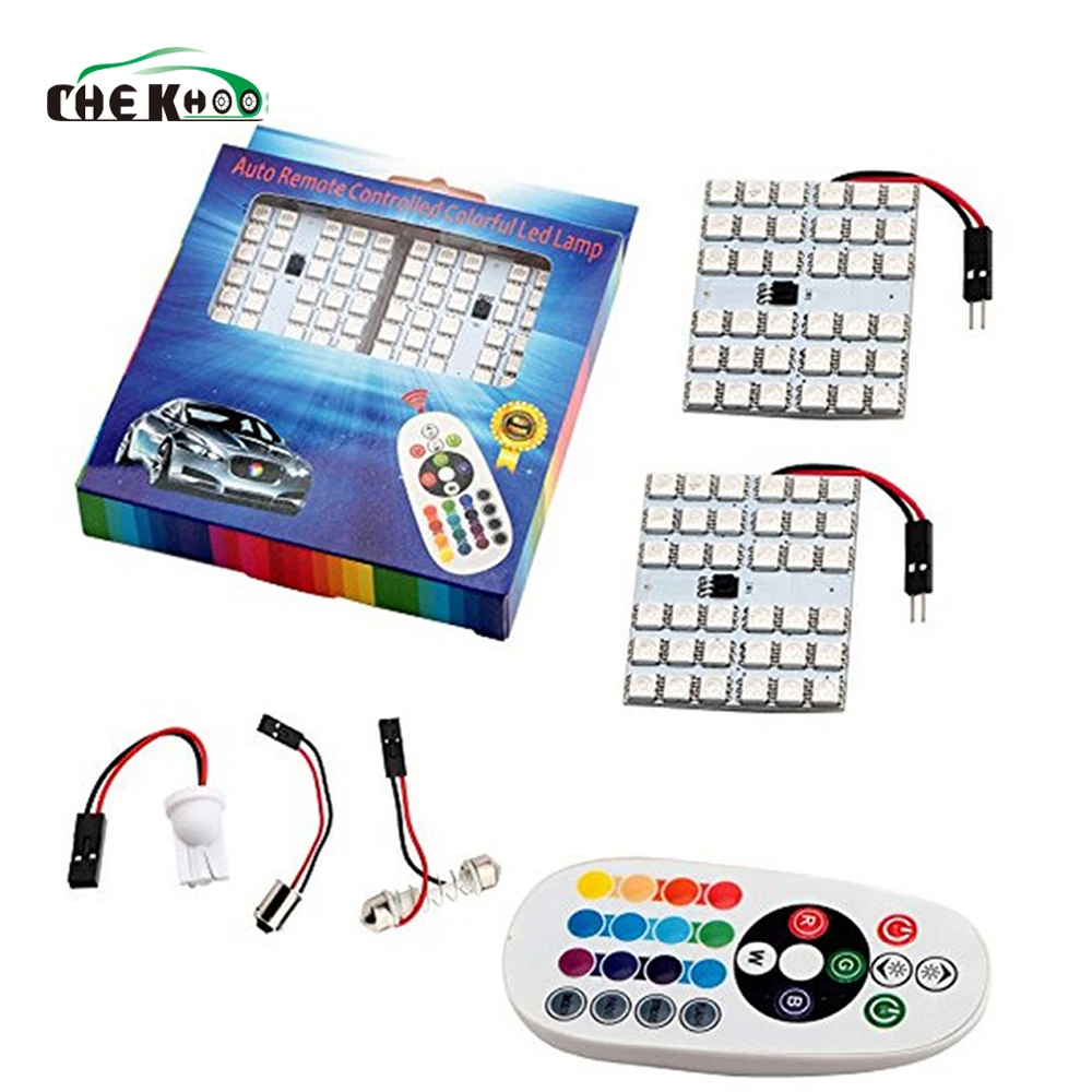 Автомобиль купол света T10 RGB 5050 36SMD светодио дный удаленного Управление Панель