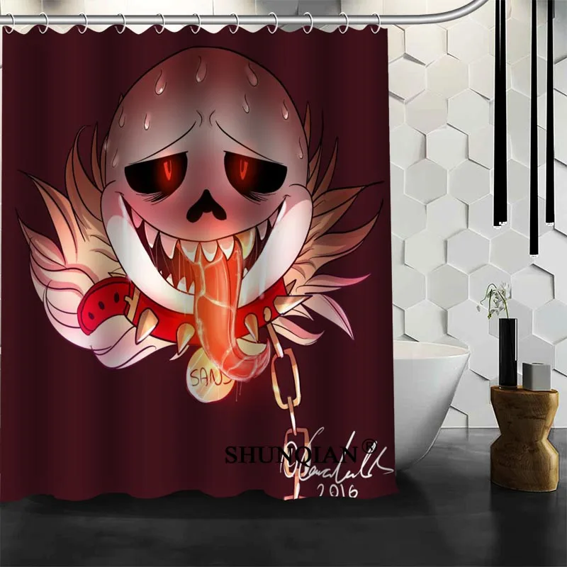

Custom Sans Hot Sale New Arrival Polyester Fabric Printing Shower Curtain 12 Hooks For The Bathroom 3D Waterproof Bath Curtain