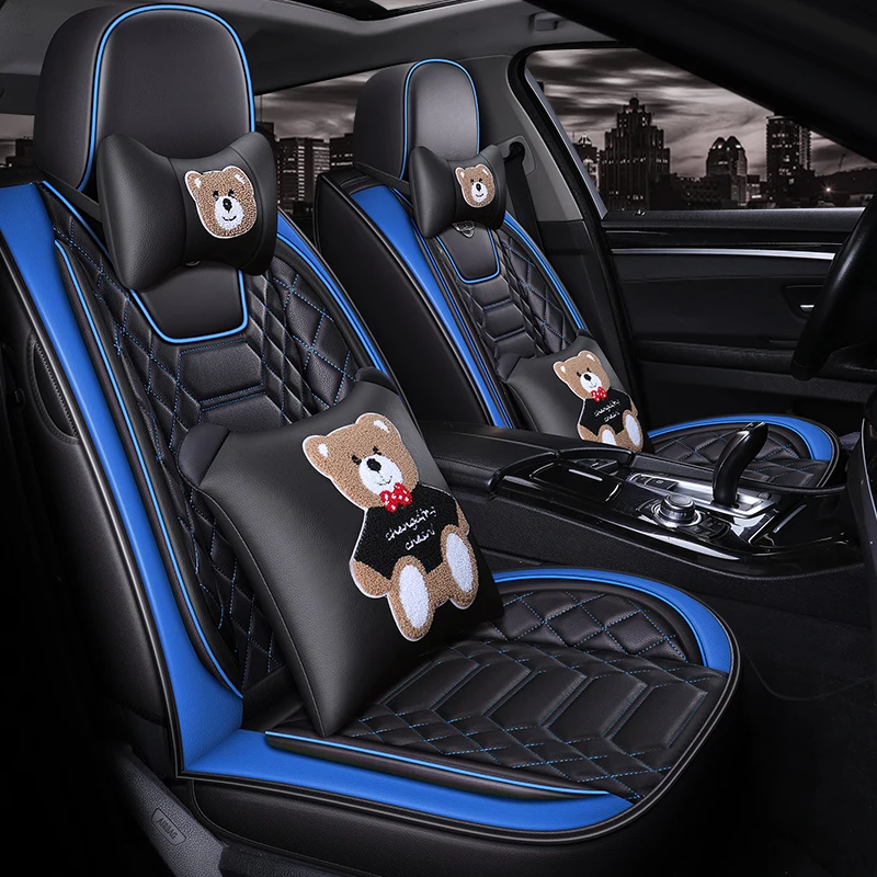 Чехол для автомобильного сиденья с объемным мультяшным медведем комплект из