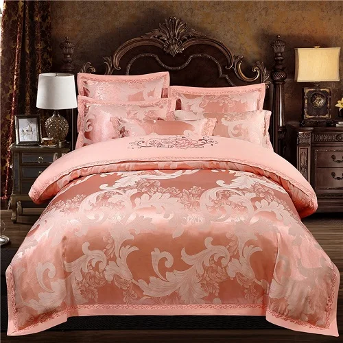 bedding set 8 Хлопок Плоский/простыня натяжная простыня роскошный сатин жаккард пододеяльник набор постельного белья Queen King комплект постельного белья parure de lit ropa de cama - Цвет: bedding set 8