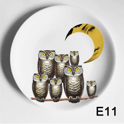 E11 Красивые тарелки fornasetti Керамическая Настенная декоративная тарелка Креативный дизайн классический элегантный Бар Отель домашний декор - Цвет: E11