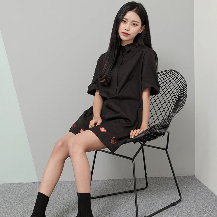 2016 летнее мягкое платье в духе колледжа милое однотонное женское с вырезом